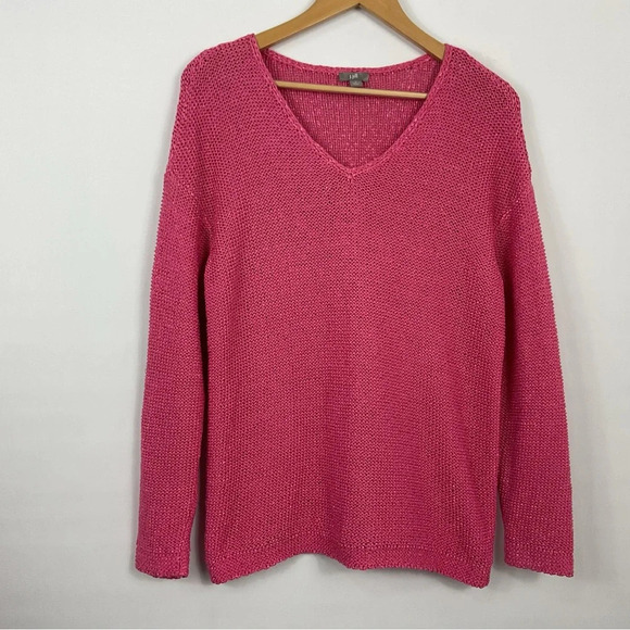 J.‎ Jill Pink V Neck Knit Sweater Size Small - Picture 1 of 6